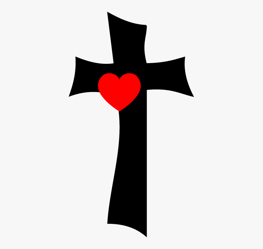 Cross With Heart Clipart, Transparent Clipart
