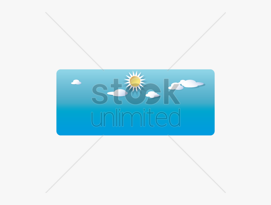 Sky With Sun And Clouds Vector Clipart 1523183 Stock - Graphic Design, Transparent Clipart