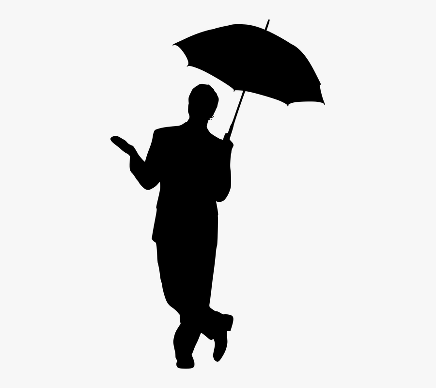 Silhouette, Man, Umbrella, Business, Businessman, Transparent Clipart