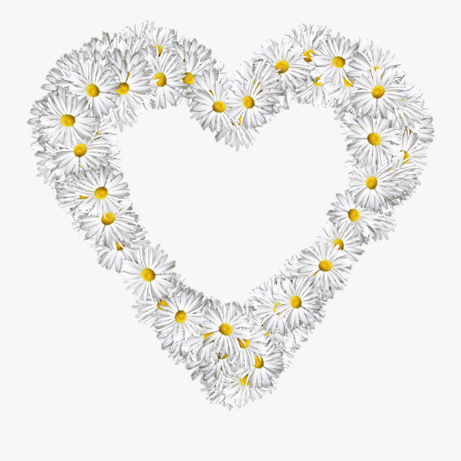 Heart, Flowers, Png, Love, Valentine, Daisies - Heart Of Flowers Png, Transparent Clipart