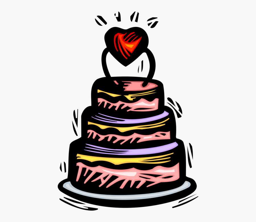 Vector Illustration Of Wedding Cake Traditional Cake, Transparent Clipart