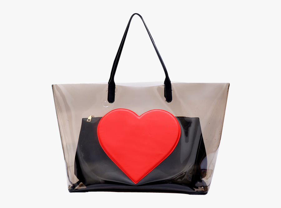 Heart Pattern Shopper Bag - Transparent Tote Bags, Transparent Clipart