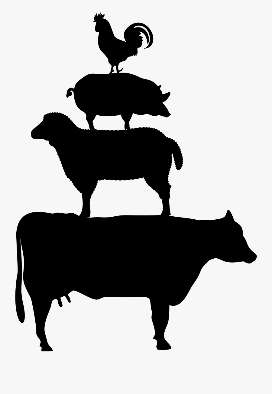 Farm Animals Silhouette Png, Transparent Clipart