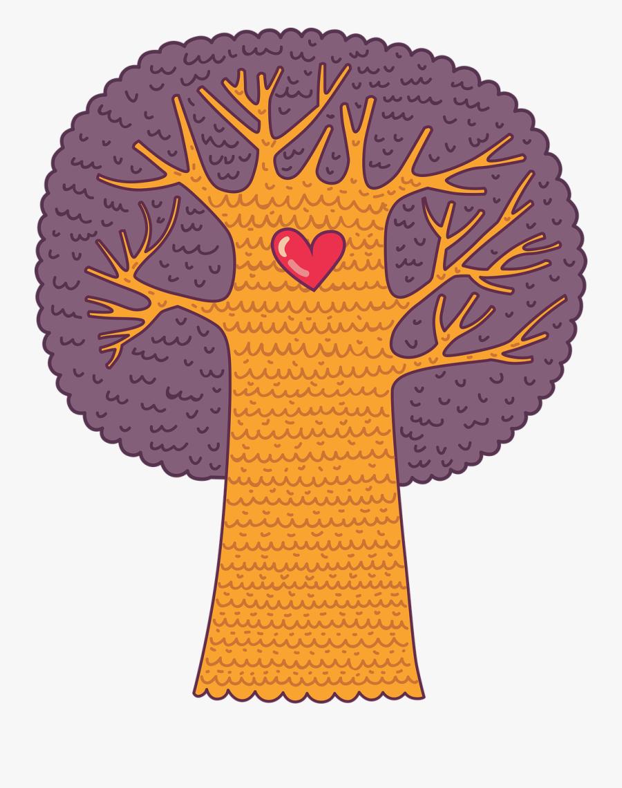 Heart Tree Purple Free Photo - Illustration, Transparent Clipart