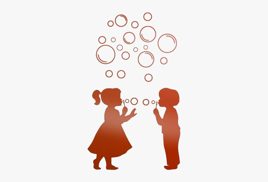 Children Blowing Bubbles Png - Soap Bubbles Girl Silhouette, Transparent Clipart