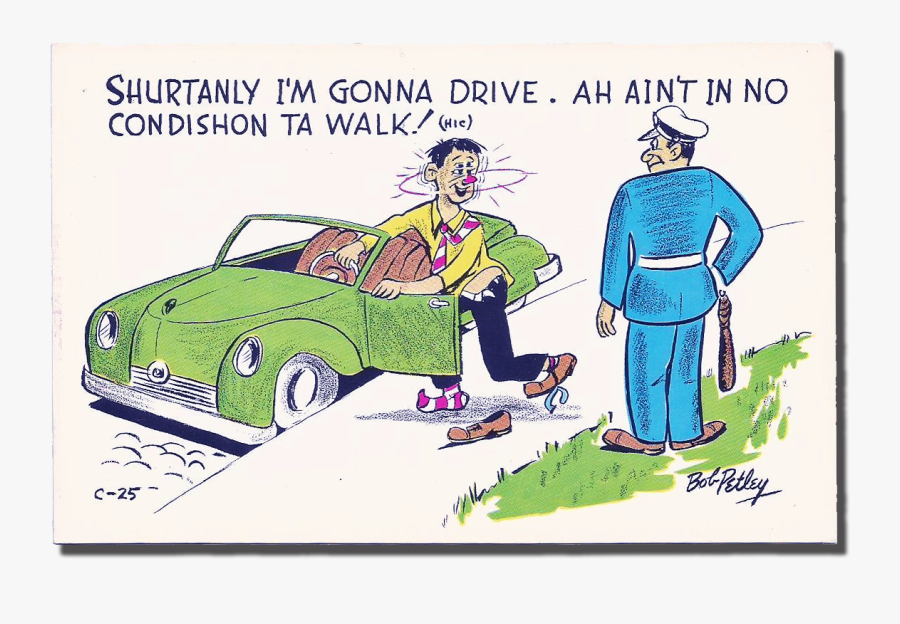 Funny Drunk Cartoons - Vintage Car, Transparent Clipart