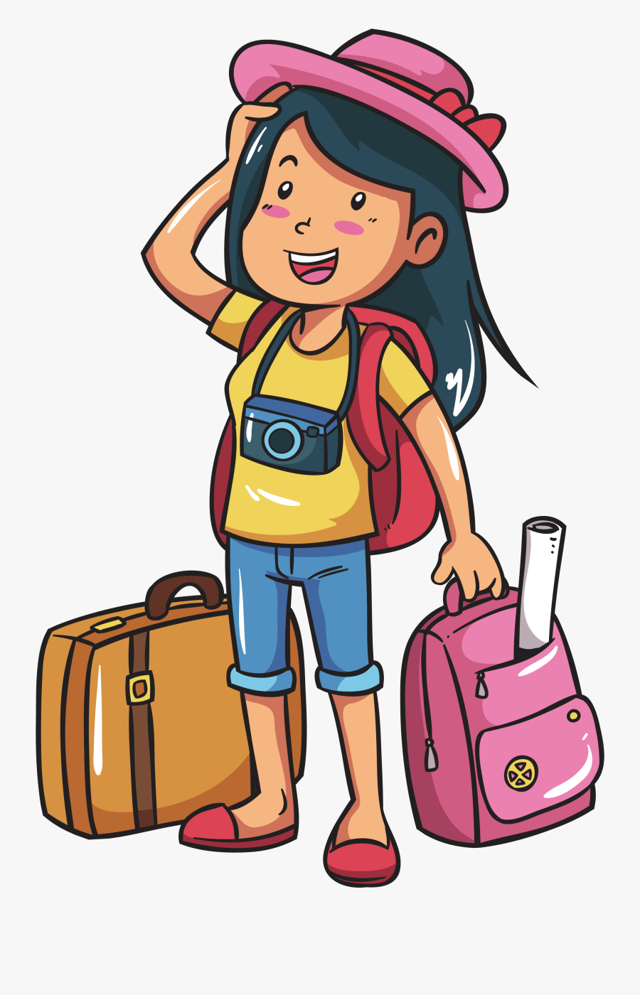 Girl Travelling Clip Art , Free Transparent Clipart - ClipartKey