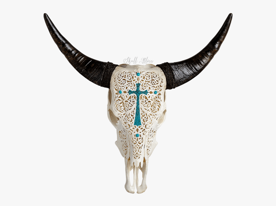 Carved Cow Skull // Xl Horns - Skull, Transparent Clipart