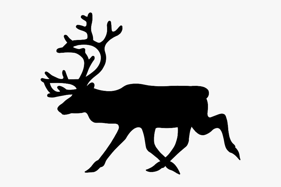 Stag, Moose, Elk, Deer, Animal, Mammal - Black And White Reindeer, Transparent Clipart