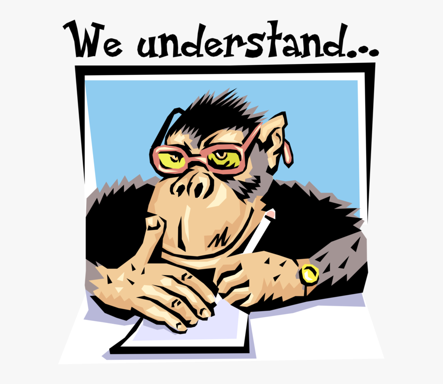 Vector Gorilla Monkey - Monkey Writing On Paper Clipart, Transparent Clipart