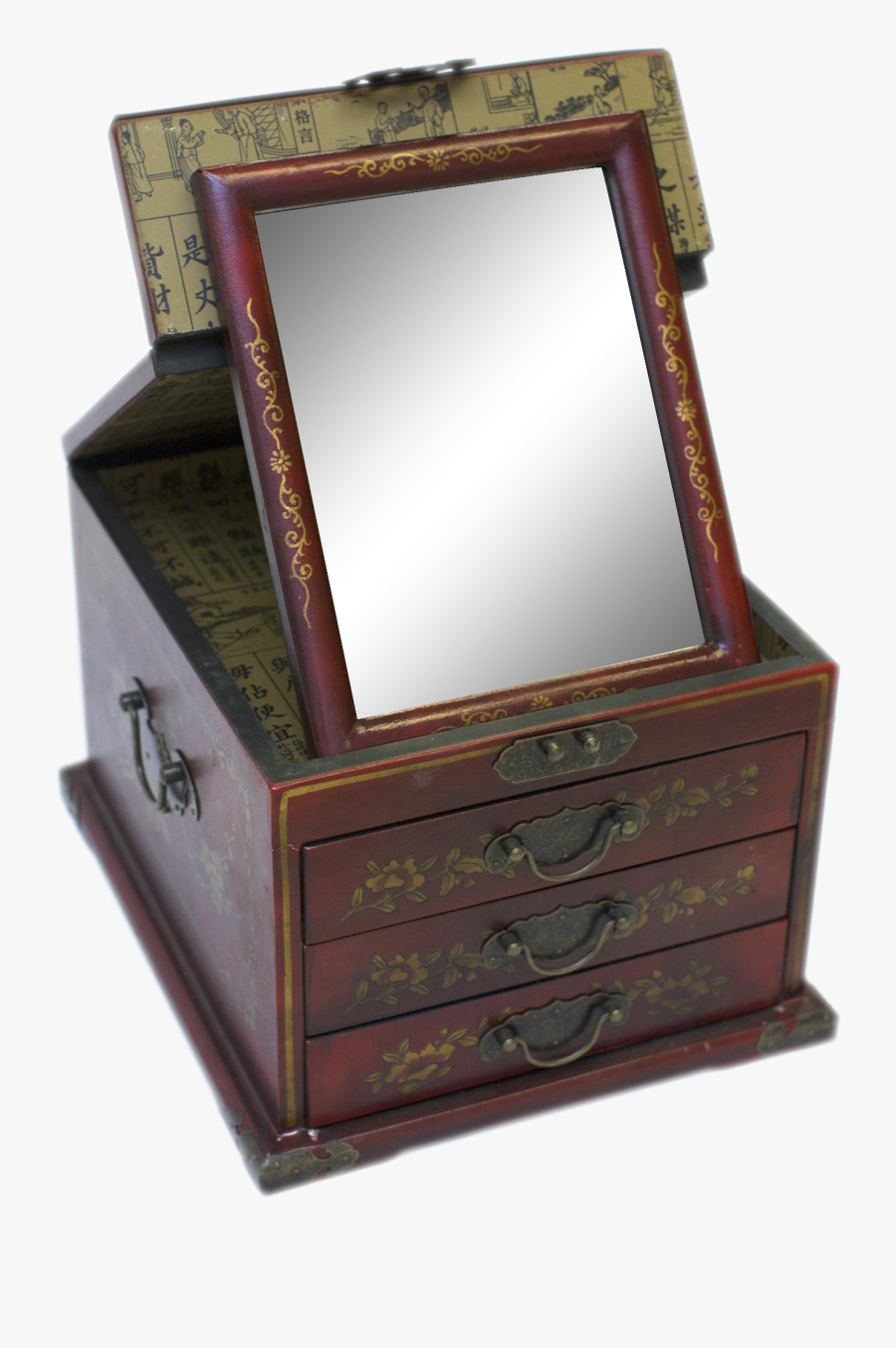 Clip Art Vintage Chinese Painted With - Antique Chinese Jewllery Box, Transparent Clipart