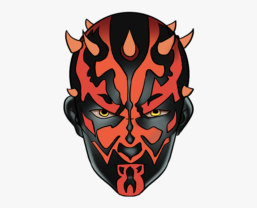 How To Draw Darth Maul From Star Wars - Step By Step Darth Maul Drawing, Transparent Clipart