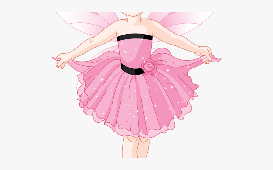 Free Pink Dress Download - Cartoon Girls With Wings Vector, Transparent Clipart