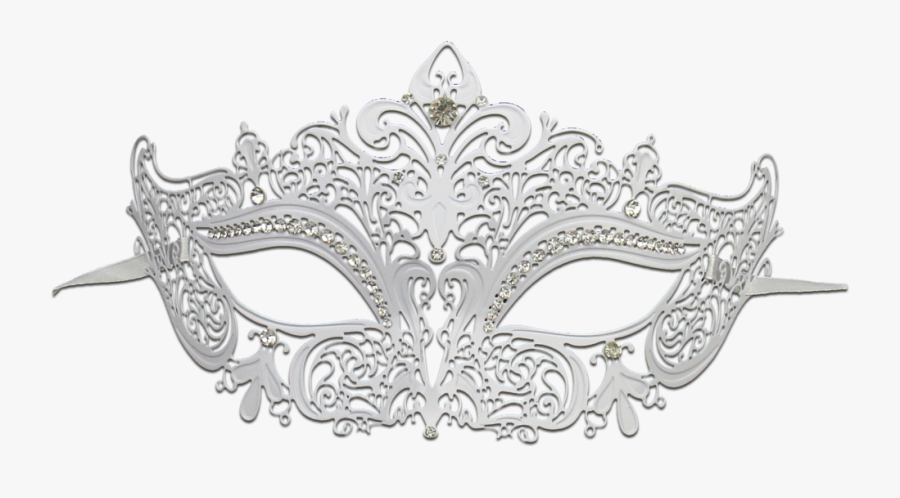 White Series Women"s Laser Cut Metal Venetian Masquerade - White Masquerade Mask Transparent Background, Transparent Clipart
