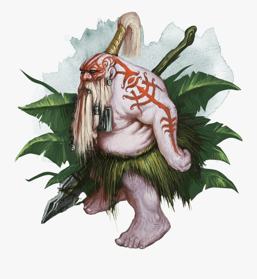 Clip Art Monsters For Dungeons Dragons - Albino Dwarf Spirit Warrior, Transparent Clipart