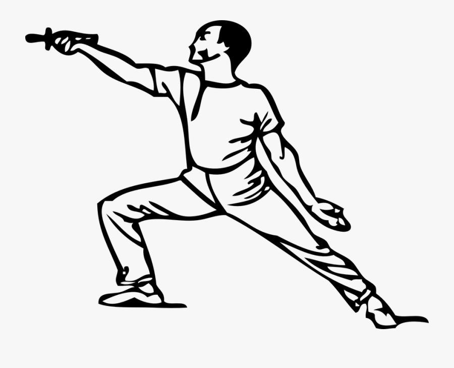 Fencing, Foil, Position, Sports, Man, Fighter - Cartoon Lunging, Transparent Clipart