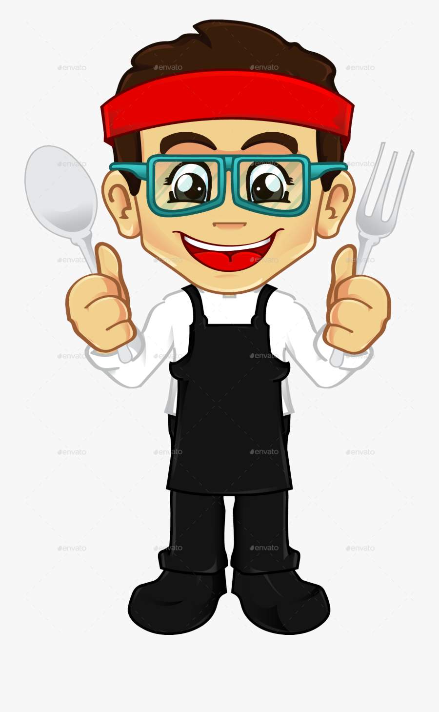 Style Headband With Cook Utensil - Boy With Glasses Clipart, Transparent Clipart