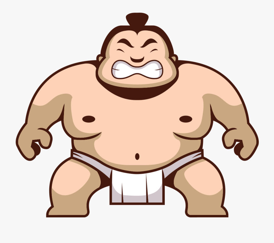 Transparent Wrestlers Clipart - Japan Sumo Wrestler Cartoon , Free