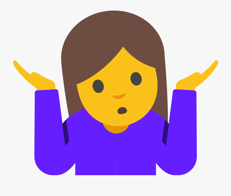 Transparent Person Shrugging Clipart - Woman Shrugging Emoji Png, Transparent Clipart