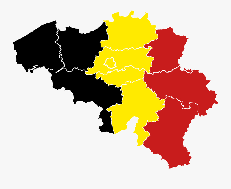 Belgium Flag Map - Belgium Map Png, Transparent Clipart