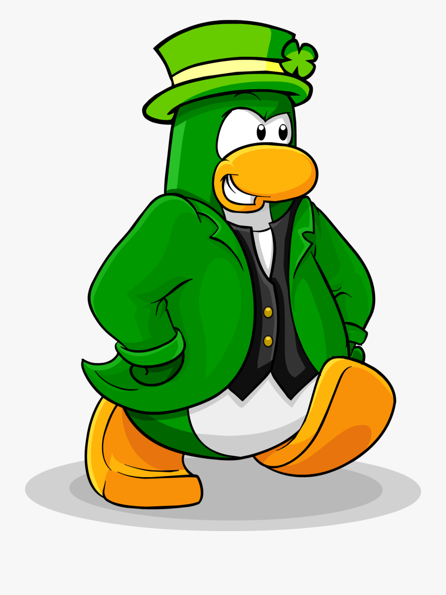 Leprechaun - Green Penguin Club Penguin, Transparent Clipart