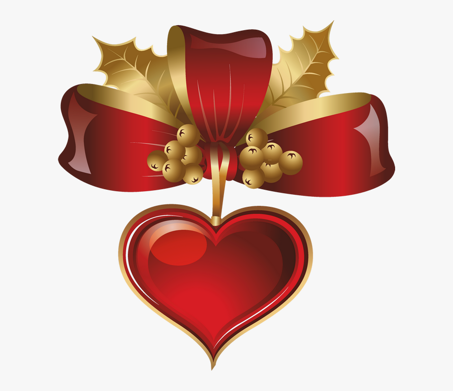 Clip Art Christmas Heart, Transparent Clipart