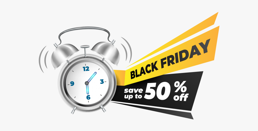 Black Friday Save 50% Png - Alarm Clock, Transparent Clipart