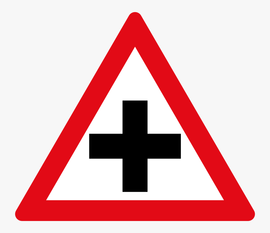 Clip Art W Cross Road Signs - Traffic Sign Black Dot, Transparent Clipart