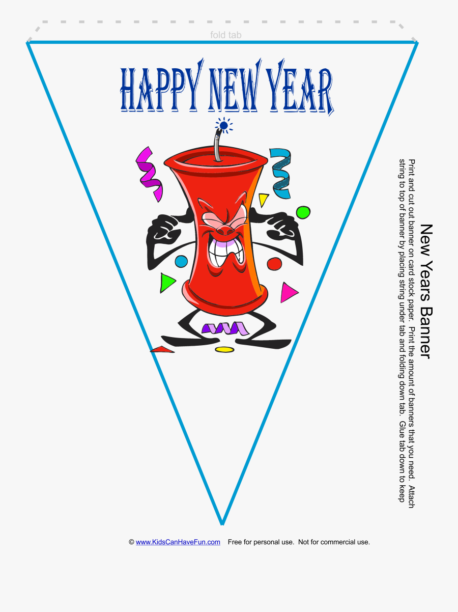 Happy New Year Coloring Games With Banner Http Www, Transparent Clipart