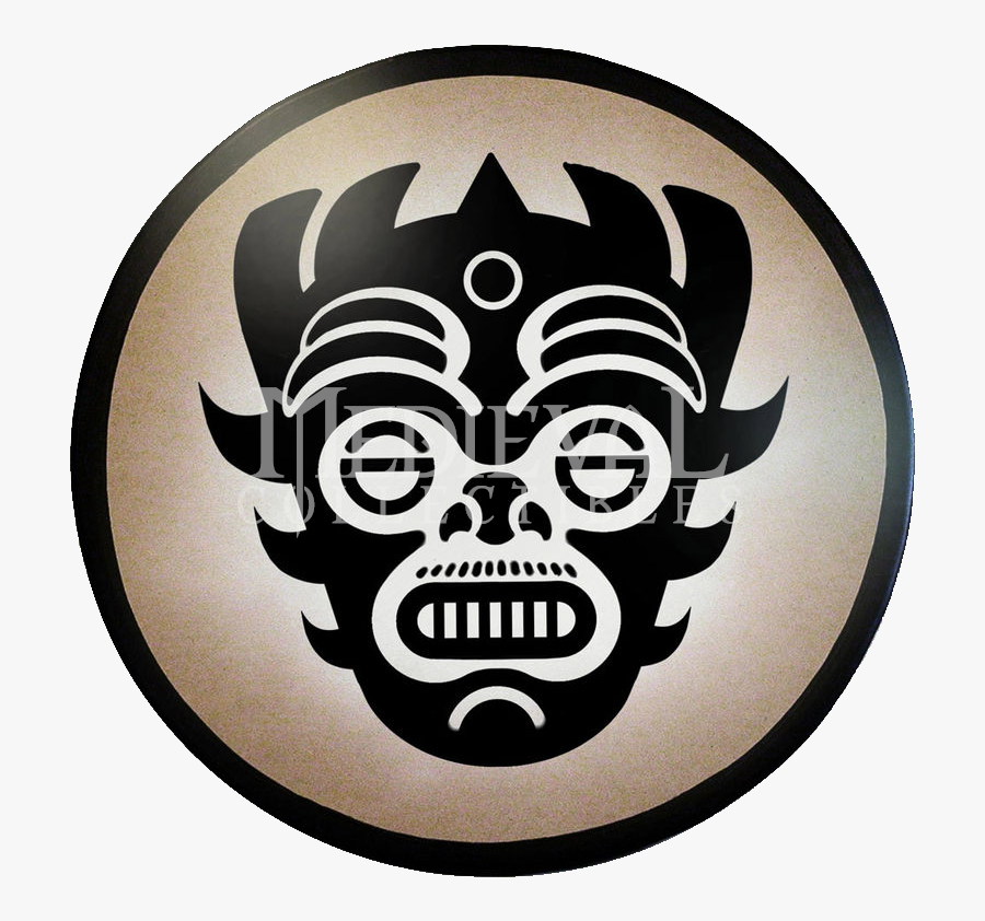 Clip Art Round Mask Wooden Shield - Shield Aztec, Transparent Clipart