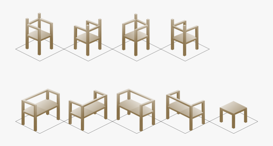 Isometric Chair - Chair, Transparent Clipart