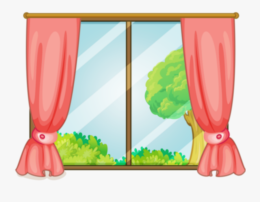 #ftestickers #clipart #curtains #window #openwindow - Window Clipart, Transparent Clipart