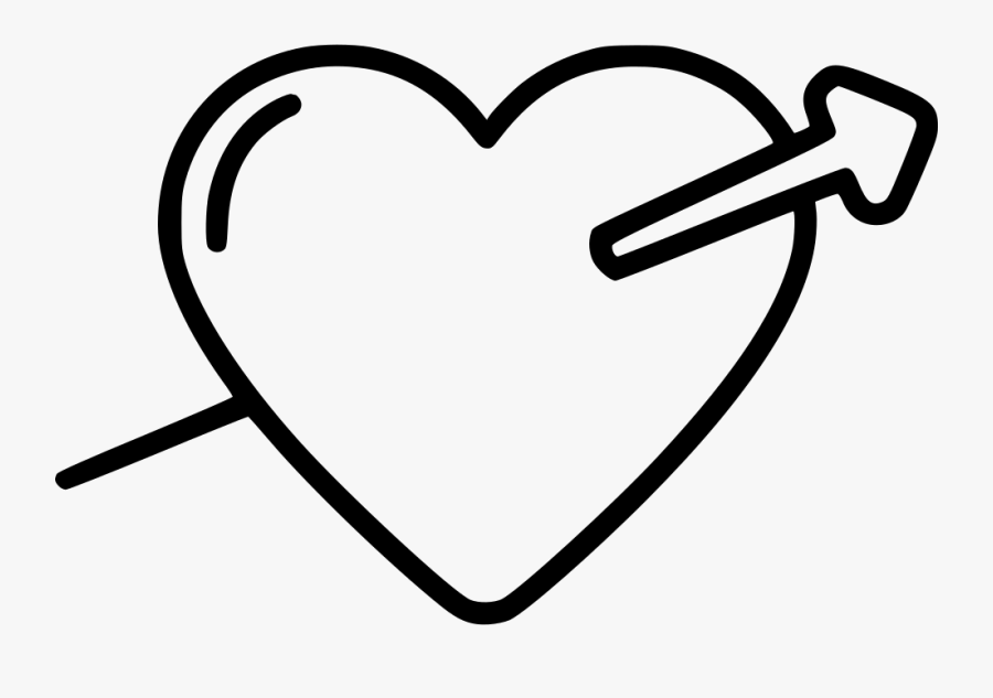 Arrow Through - Heart, Transparent Clipart