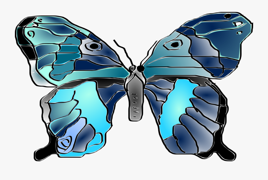 Butterfly,electric Blue,symmetry - Mariposa Butterfly, Transparent Clipart