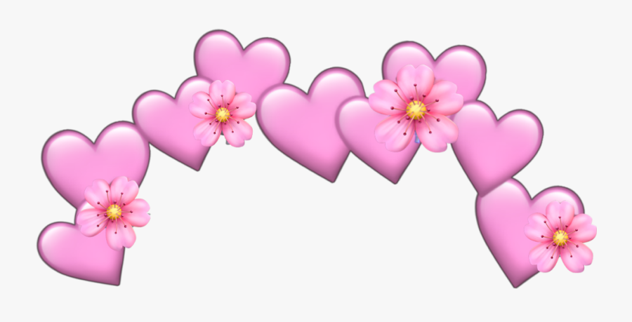 #flower #heart #pink #pastel #pinkpastel #pastelcolor - Yellow Heart Crown Png, Transparent Clipart