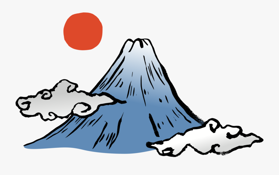 Blackandwhite,tree,mount Fuji - Japan Mount Fuji Cartoon, Transparent Clipart