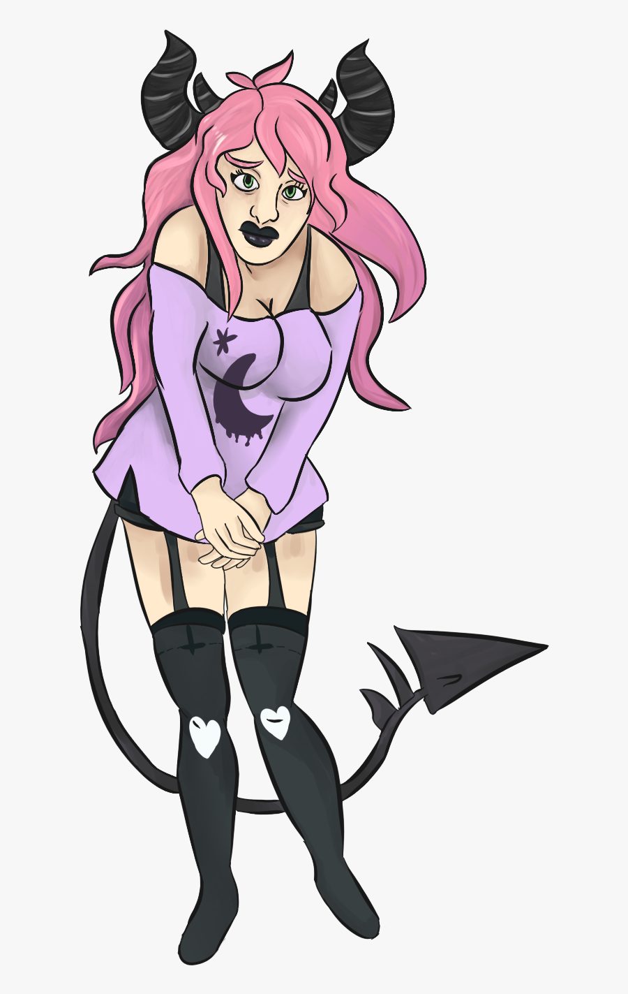 Pastel Goth Demon Girl By Gearsglorified Pastel Goth - Cute Demon Anime Girl, Transparent Clipart