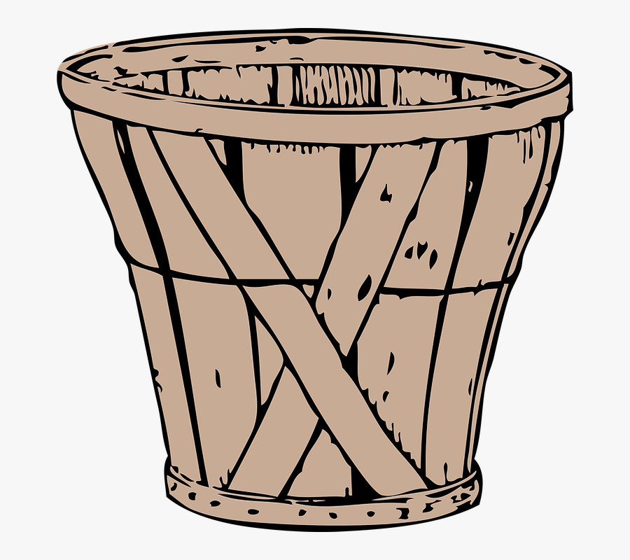 Bushel, Basket, Farm - Hot Air Balloon Basket Drawing, Transparent Clipart