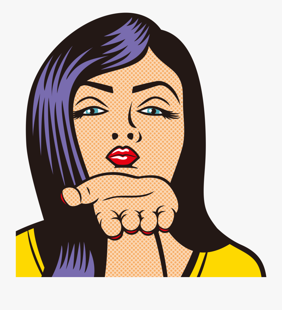 Transparent Woman Hair Png - Blowing A Kiss Drawing, Transparent Clipart