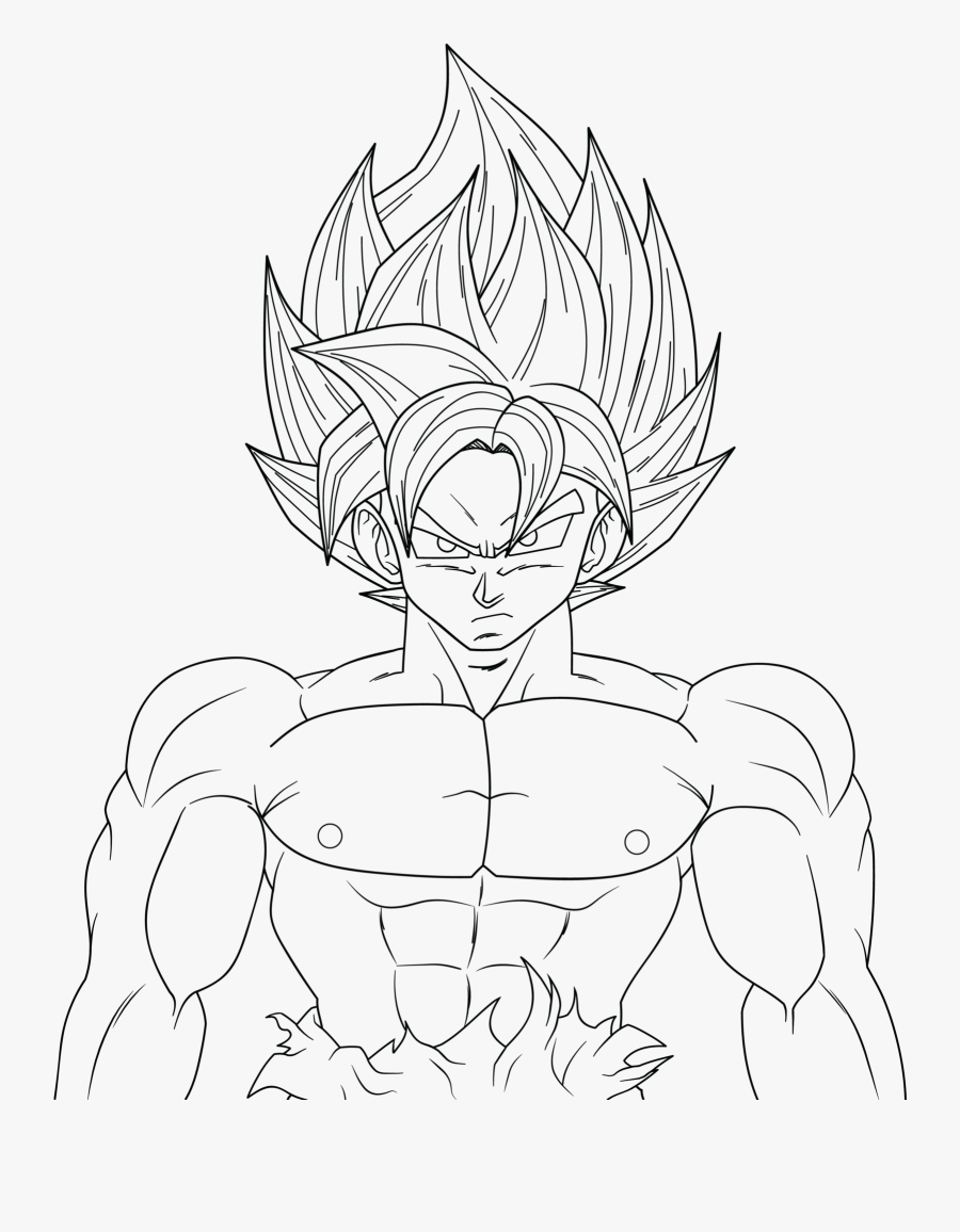 Dragon Ball Z Ultra Instinct Coloring Pages With - Easy Ultra Instinct Goku Drawing, Transparent Clipart