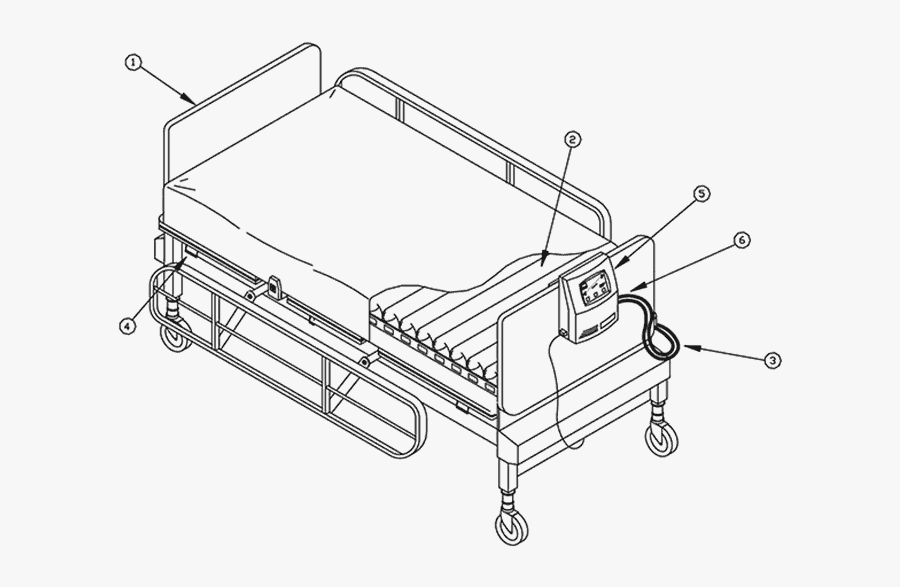 Drawing Bed Hospital - Alternating Pressure Mattress Drawing, Transparent Clipart