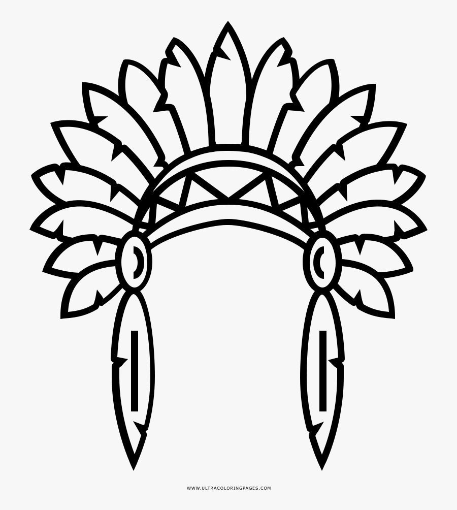 Native American Headdress Coloring Page - Native American Head Coloring