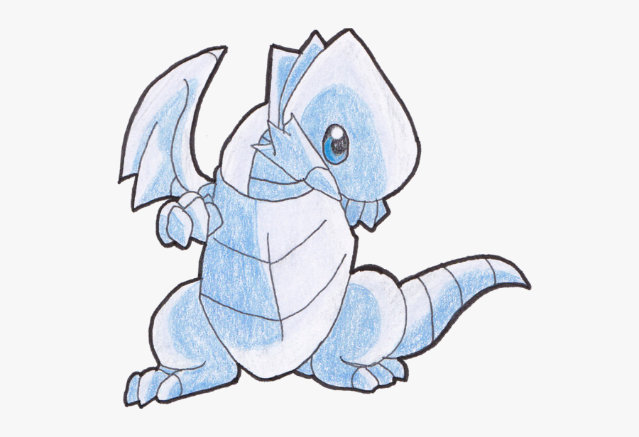 Blue Drawing Dragon - Blue Eyes White Dragon Simple, Transparent Clipart