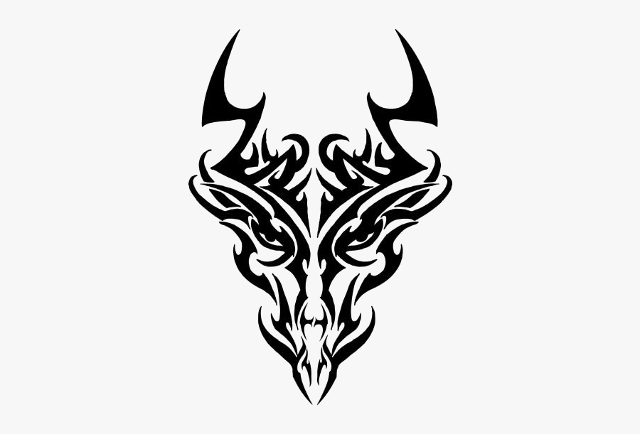 Simple Dragon Outline Png Clipart Image For Download - Tribal Dragon Head Tattoo, Transparent Clipart