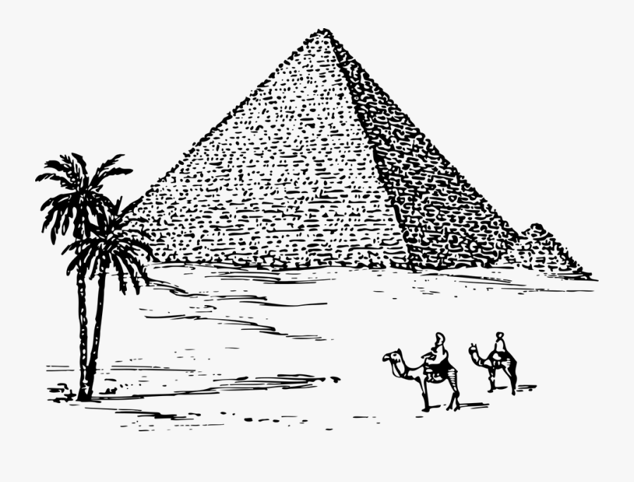 Egypt, Egyptian, Monument, Pyramid, Tomb - Ancient Egypt Pyramids Drawing, Transparent Clipart