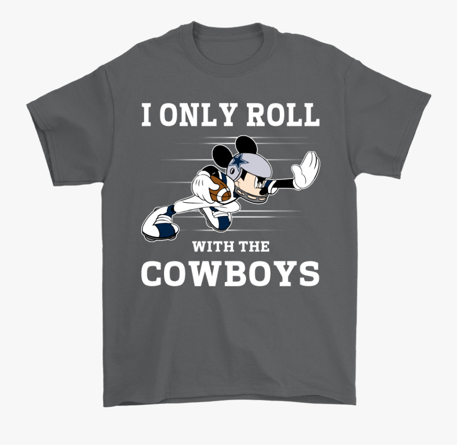 Nfl Mickey Mouse I Only Roll With Dallas Cowboys Shirts - Minnesota Vikings, Transparent Clipart