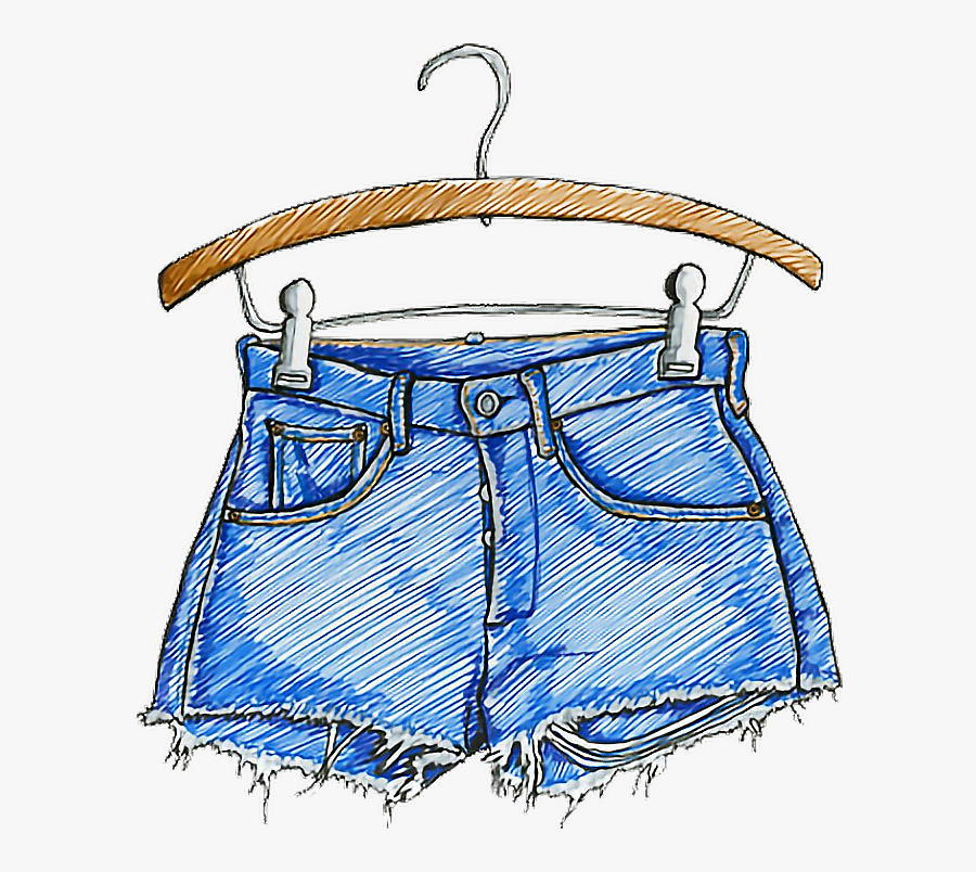 Jeans Shorts Drawing Clipart , Png Download - Denim Shorts Drawing, Transparent Clipart