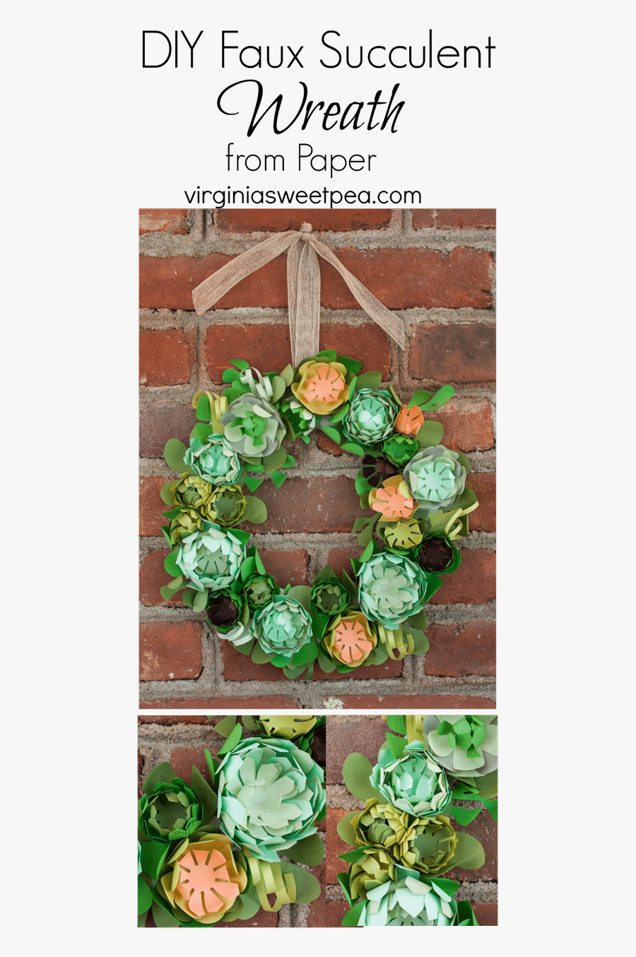 Transparent Fall Wreath Png - Succulents Paper Wreath, Transparent Clipart