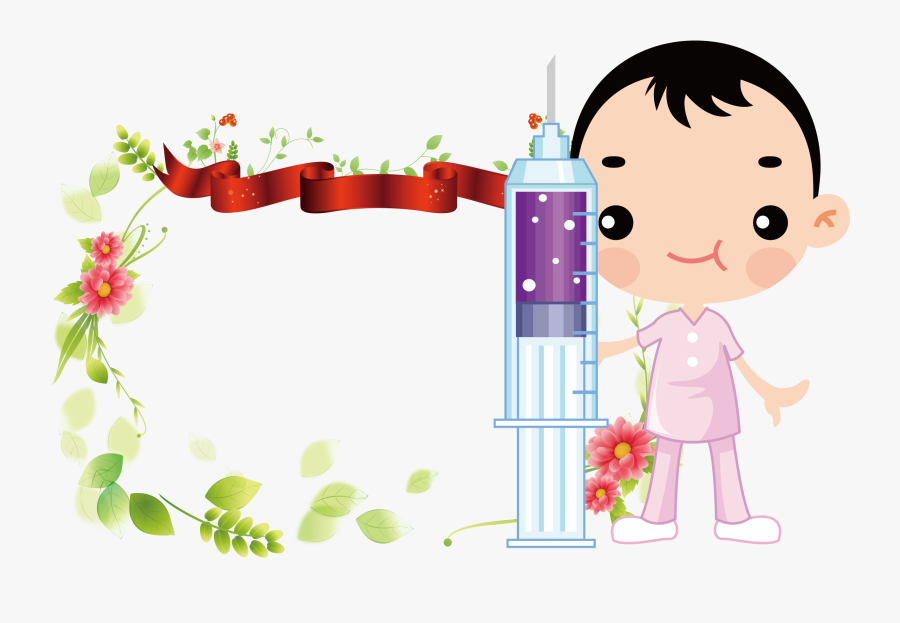 Syringe Clipart Border - Nursing Border Design, Transparent Clipart