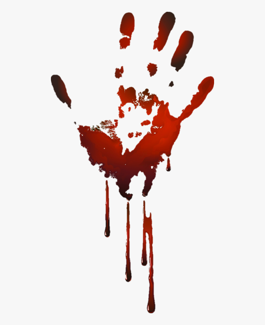 Bloody Handprint Transparent Background, Transparent Clipart